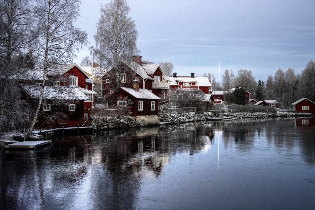 A snowy scene from Sundborn, Sweden